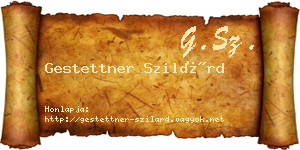 Gestettner Szilárd névjegykártya
