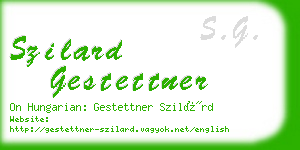 szilard gestettner business card